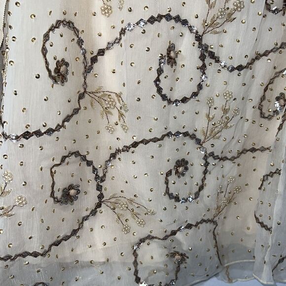 FP ONE PARTY CLEOPATRA DEA MINI DRESS EMBELLISHED IVORY GOLD SILVER NEW - Picture 7 of 9